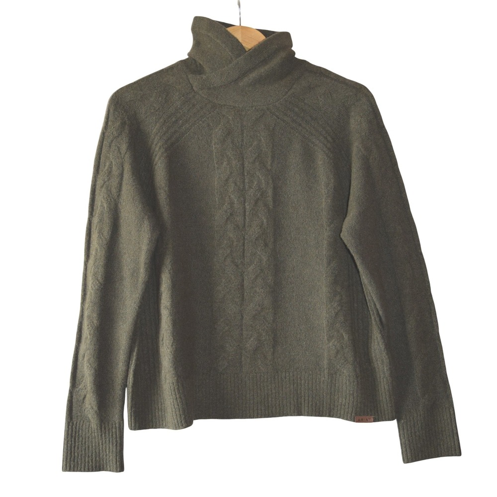 Ariat Novato Sweater Womens Small Olive Green Excellent Horsebit Cable Knit